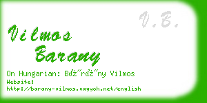 vilmos barany business card